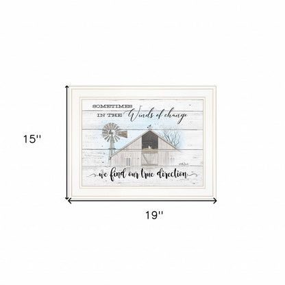 Winds Of Change Windmill on the Farm White Framed Print Wall Art HomeRoots