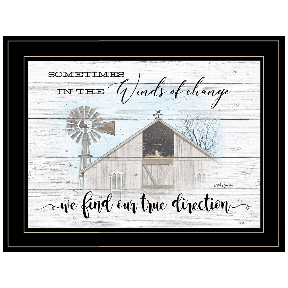 Winds Of Change Windmill on the Farm Black Framed Print Wall Art — view 1