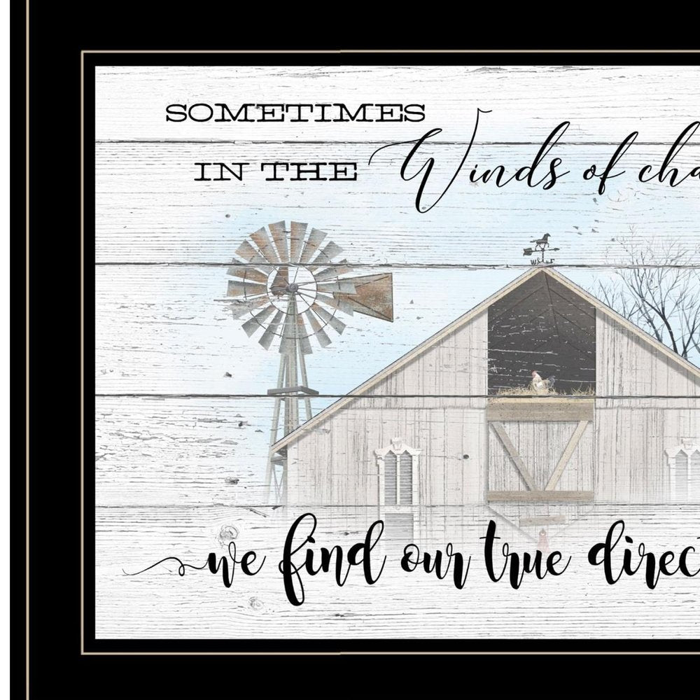 Winds Of Change Windmill on the Farm Black Framed Print Wall Art — view 4