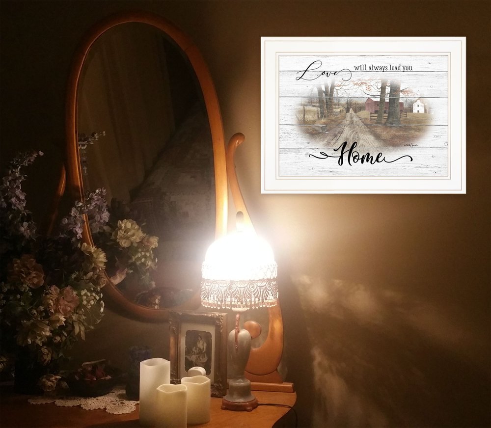 Love Will Always Lead You Home 1 White Framed Print Wall Art — view 2