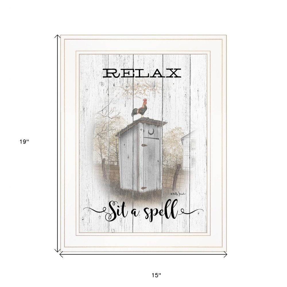 Relax Sit A Spell  White Framed Print Bathroom Wall Art — view 3