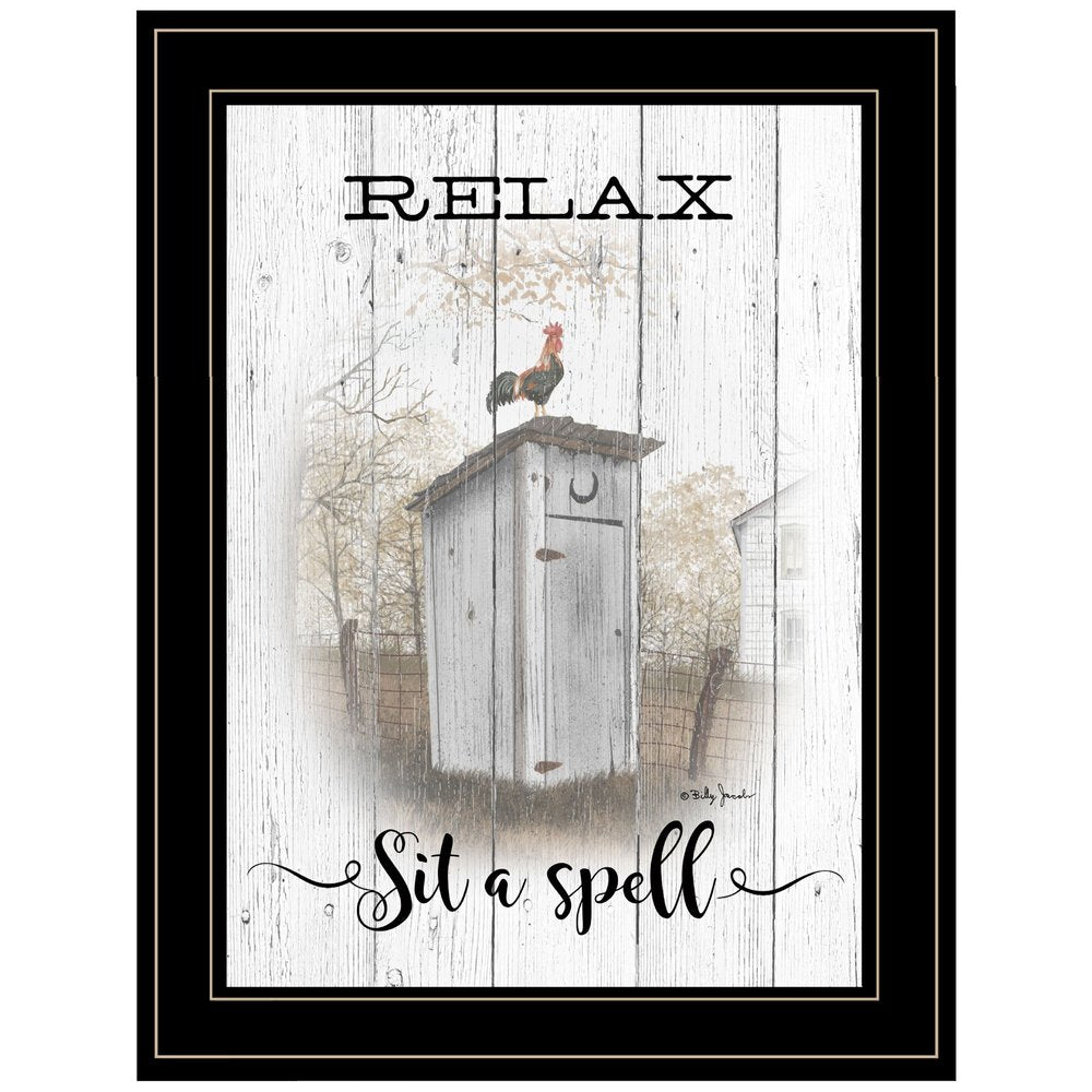 Relax Sit a Spell 2 Black Framed Print Wall Art — view 1