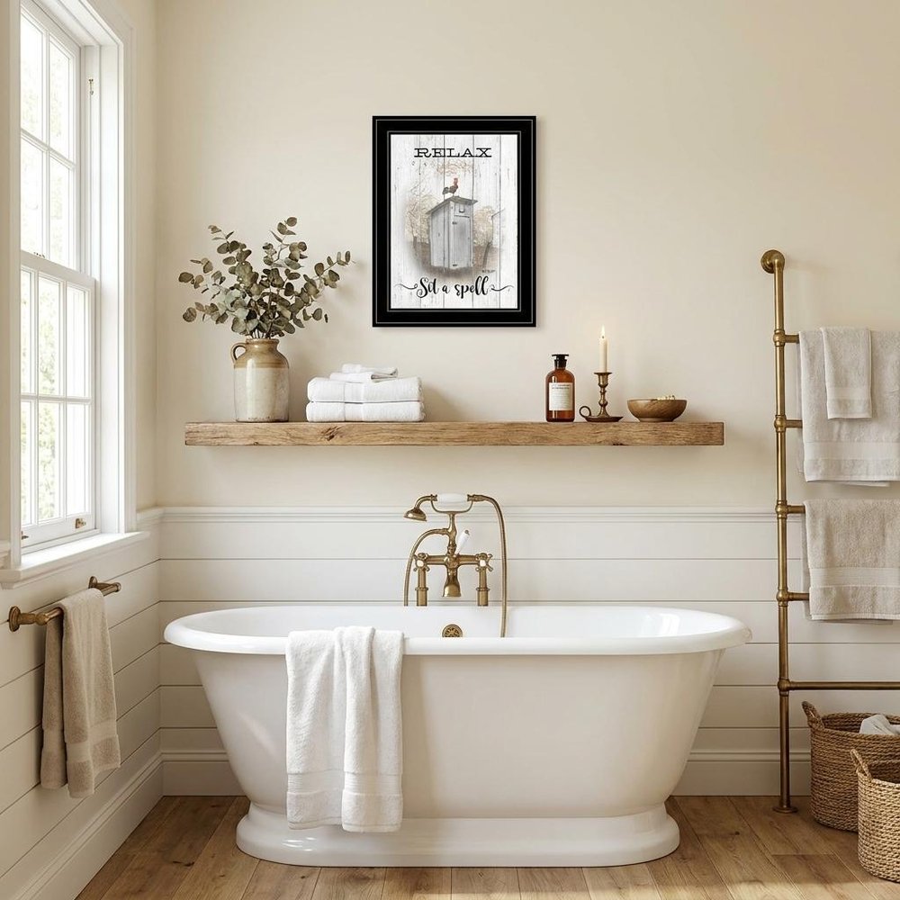 Relax Sit a Spell 2 Black Framed Print Wall Art HomeRoots