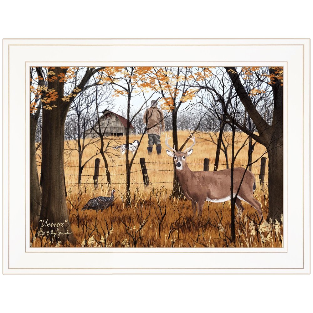 Unaware 1 White Framed Print Wall Art — view 1