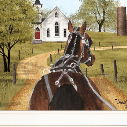 Amish on Sunday Drive 1 White Framed Print Wall Art HomeRoots