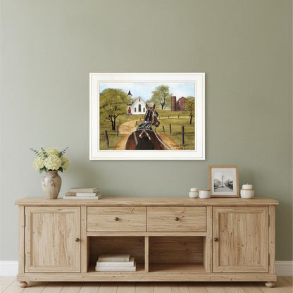 Amish on Sunday Drive 1 White Framed Print Wall Art HomeRoots