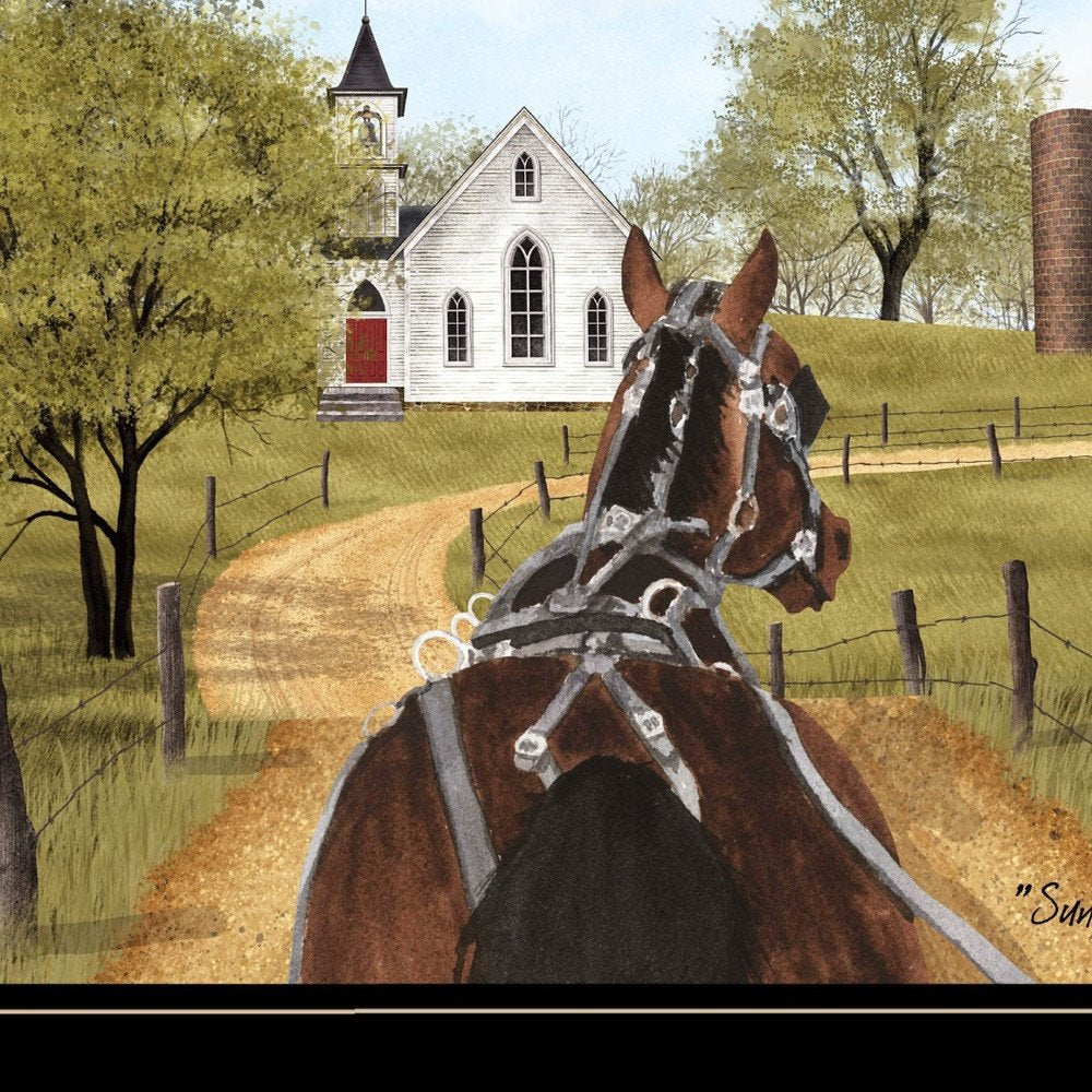 Amish on Sunday Drive 2 Black Framed Print Wall Art — view 3
