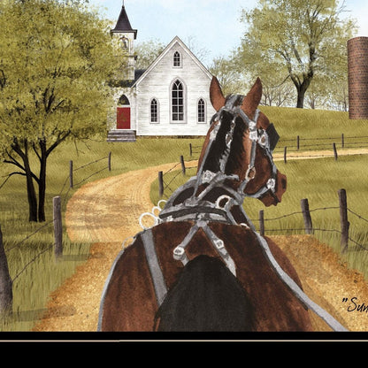 Amish on Sunday Drive 2 Black Framed Print Wall Art HomeRoots