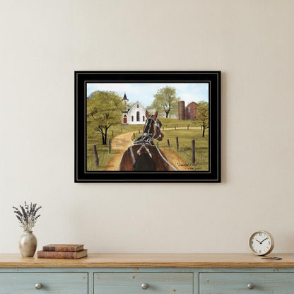 Amish on Sunday Drive 2 Black Framed Print Wall Art HomeRoots