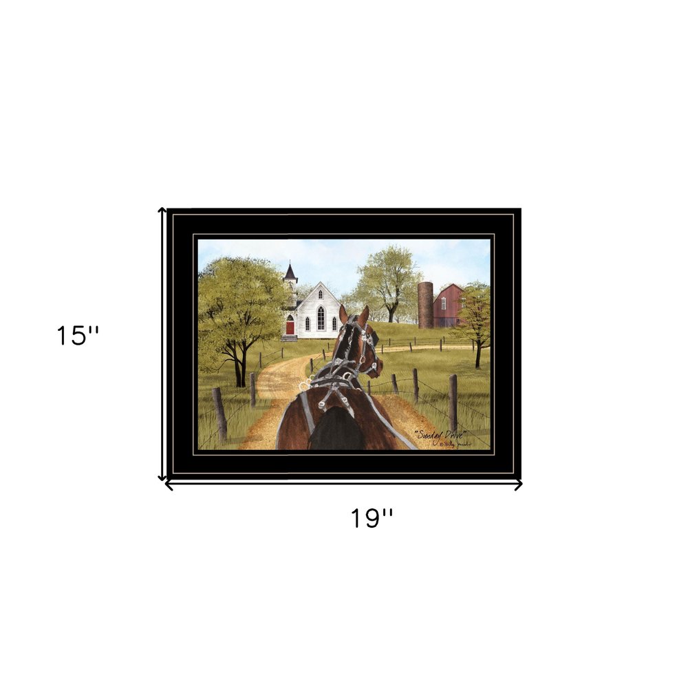 Amish on Sunday Drive 2 Black Framed Print Wall Art — view 4