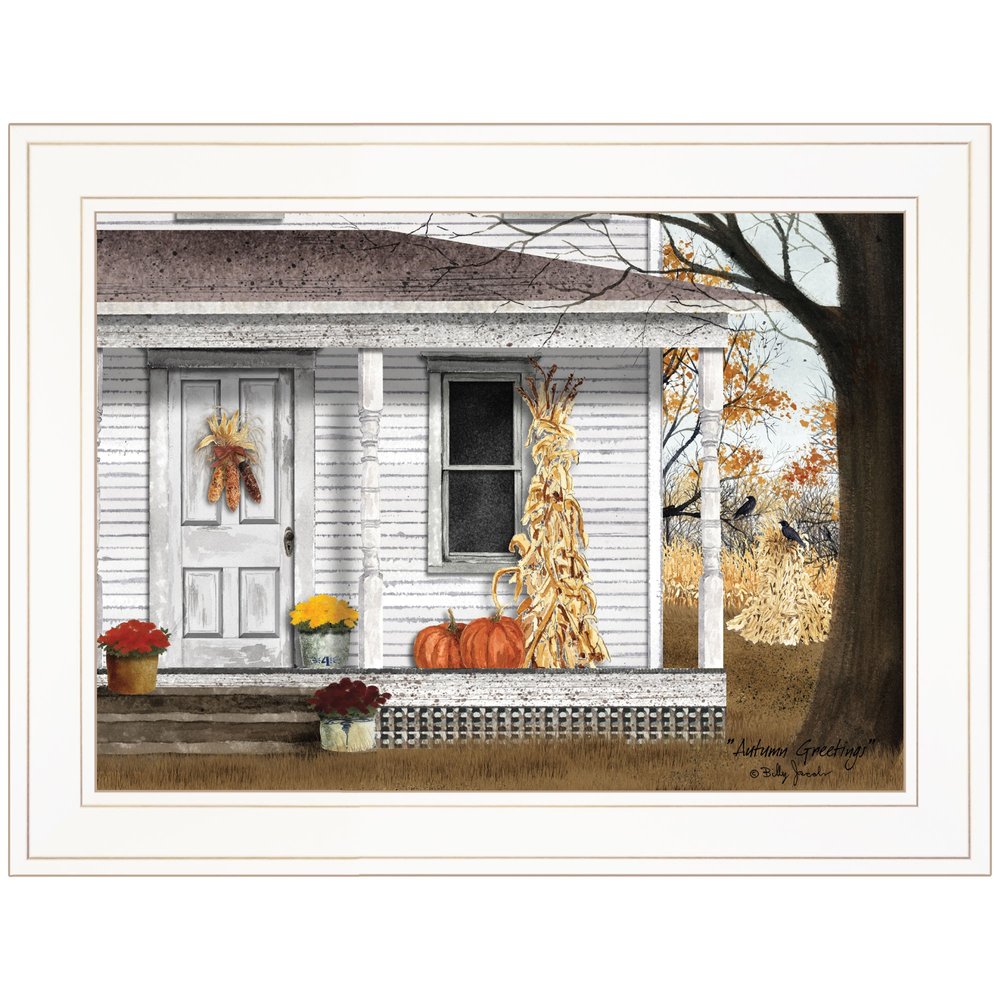 Autumn Greetings 1 White Framed Print Wall Art — view 1