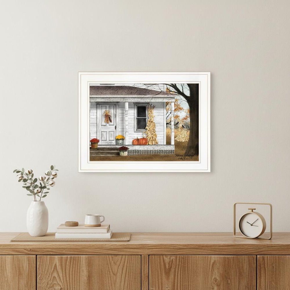 Autumn Greetings 1 White Framed Print Wall Art — view 4