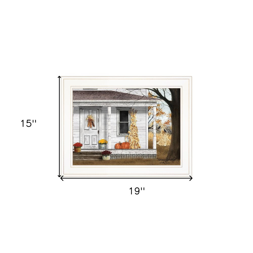 Autumn Greetings 1 White Framed Print Wall Art — view 3