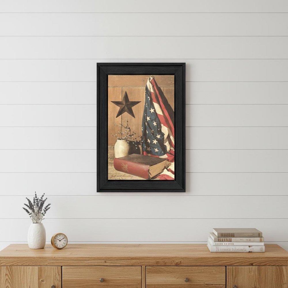God and Country 2 Black Framed Print Wall Art — view 5