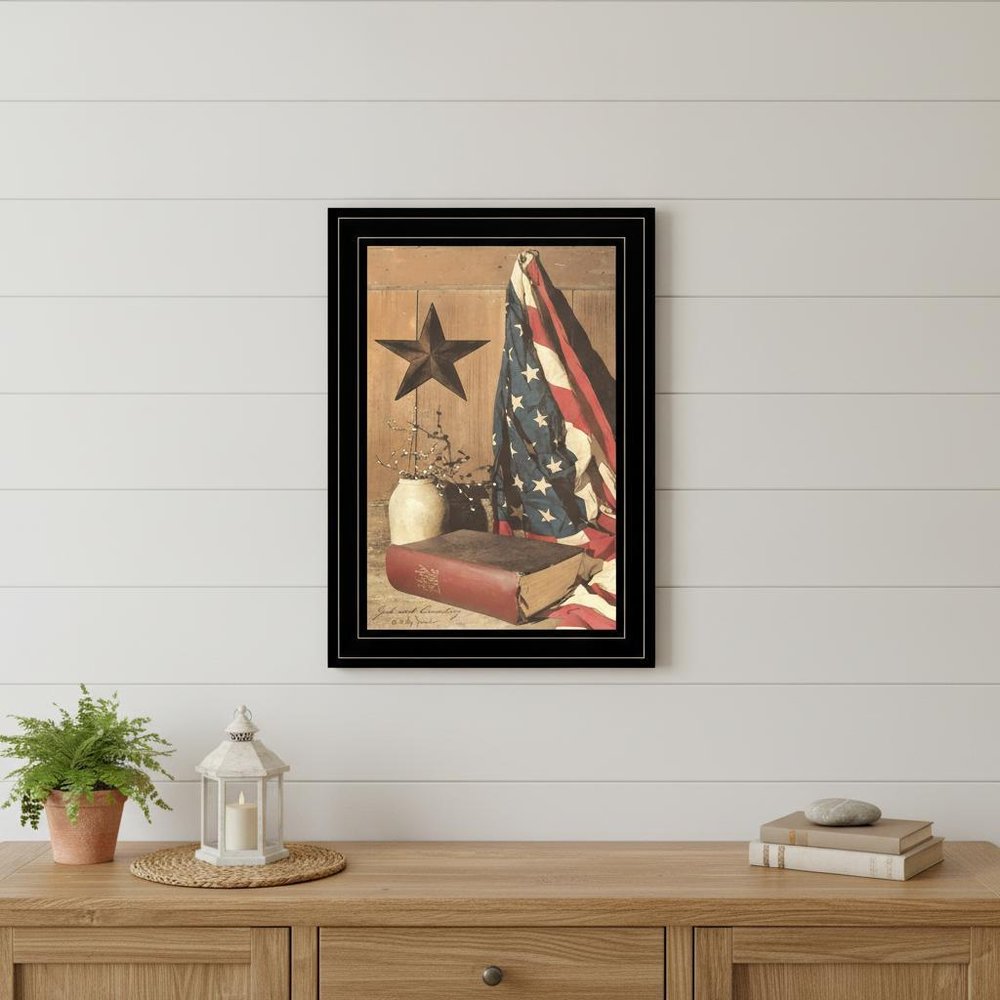 God and Country 3 Black Framed Print Wall Art — view 5