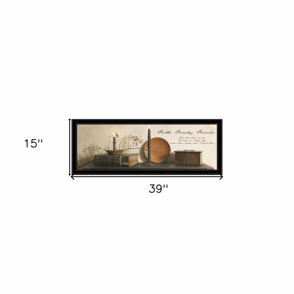 Faith Family Friends 2 Black Framed Print Wall Art — view 3