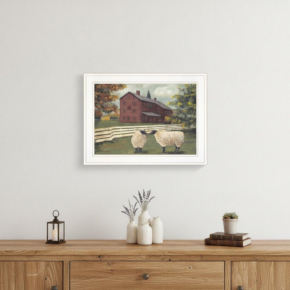 Hancock Sheep 2 White Framed Print Wall Art HomeRoots