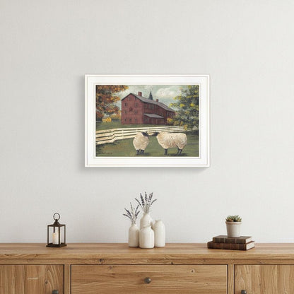 Hancock Sheep 2 White Framed Print Wall Art HomeRoots