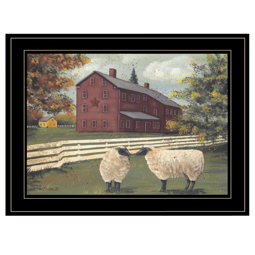 Hancock Sheep 3 Black Framed Print Wall Art HomeRoots