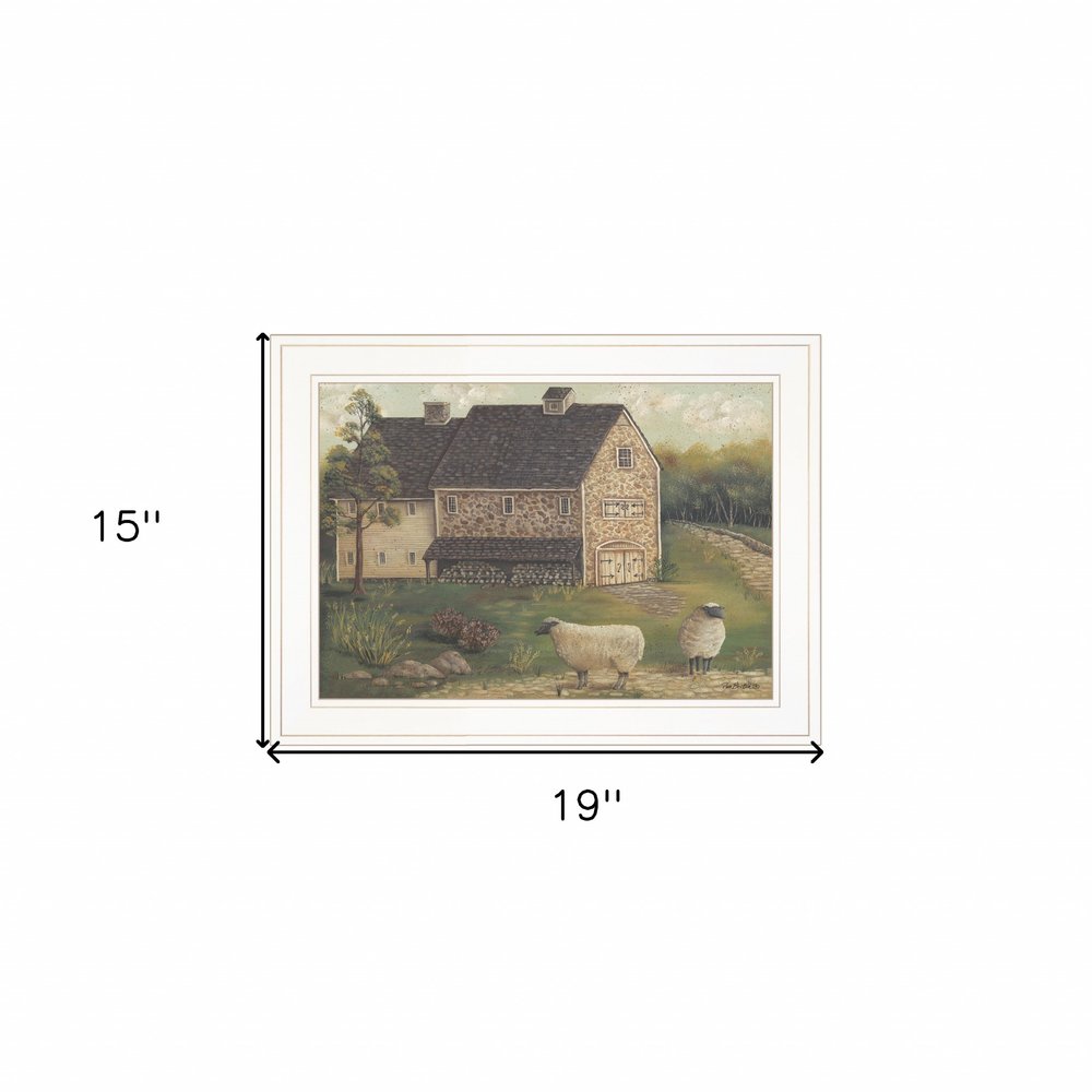 Stone Barn 2 White Framed Print Wall Art — view 3