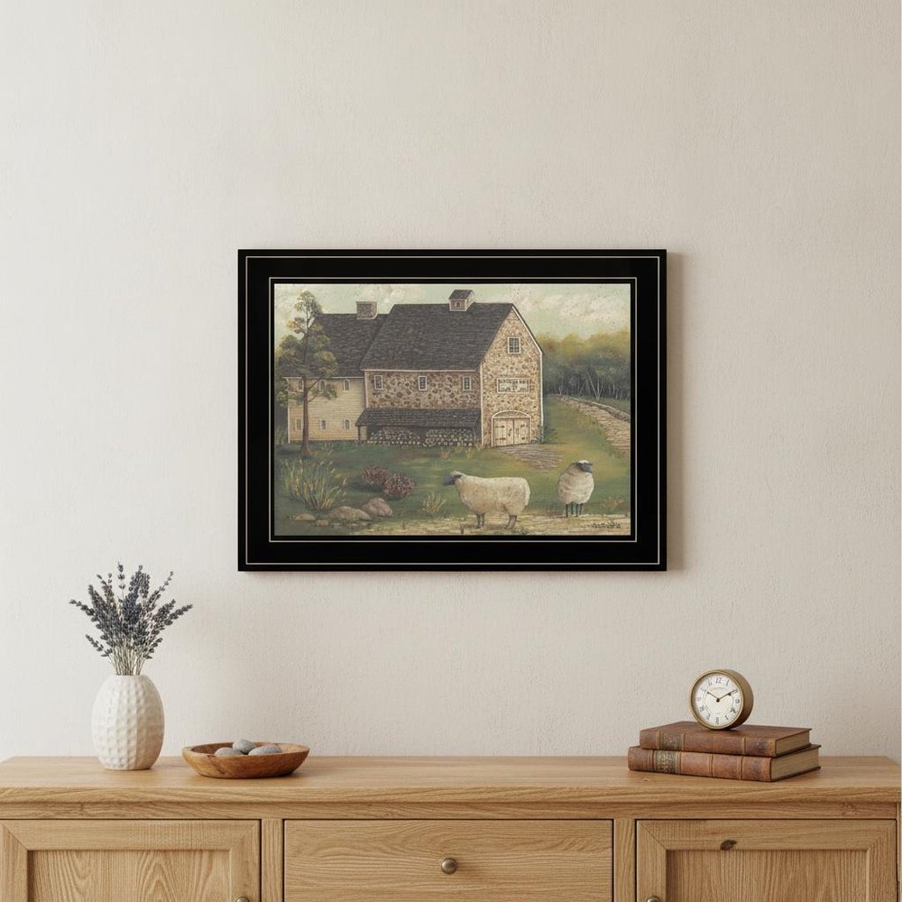 Stone Barn 3 Black Framed Print Wall Art HomeRoots