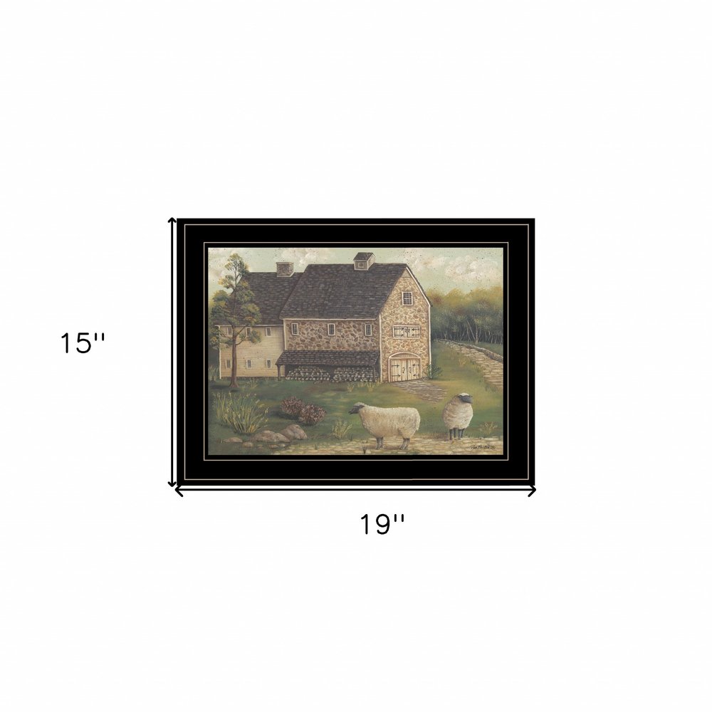 Stone Barn 3 Black Framed Print Wall Art HomeRoots