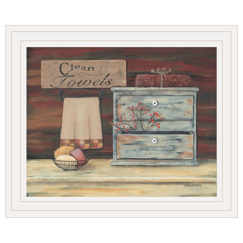 Clean Towels 2 White Framed Print Bathroom Wall Art HomeRoots