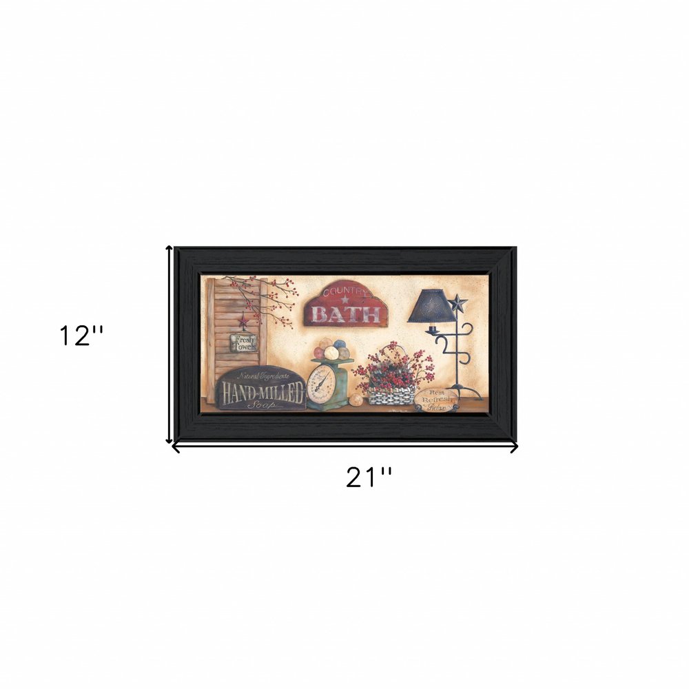 Country Bath 9 Black Framed Print Bathroom Wall Art — view 4