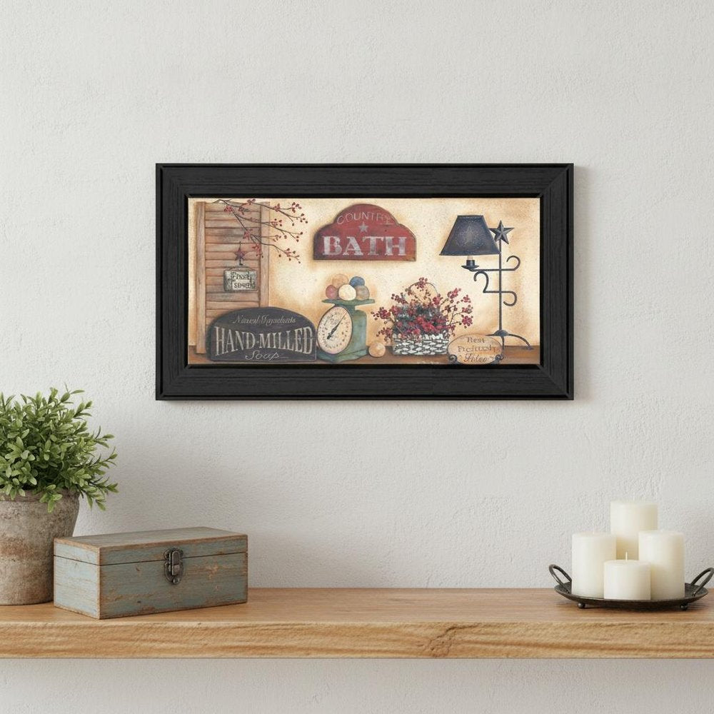 Country Bath 9 Black Framed Print Bathroom Wall Art — view 5