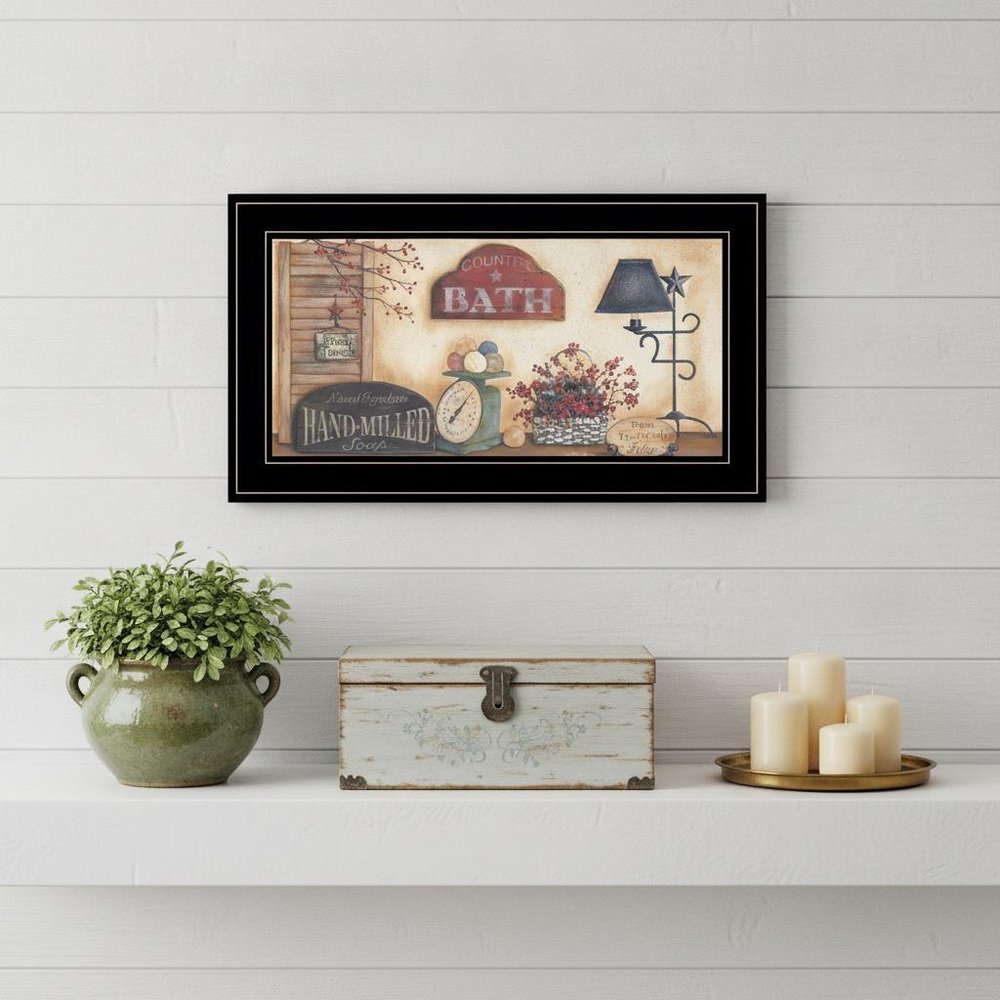 Country Bath Collection Black Framed Print Bathroom Wall Art — view 4