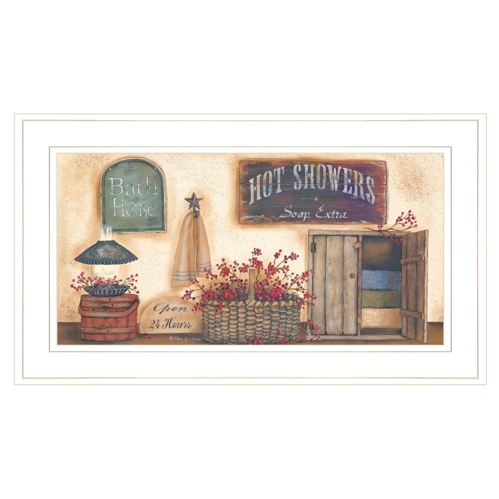 Bath House Collection 1 White Framed Print Bathroom Wall Art — view 1