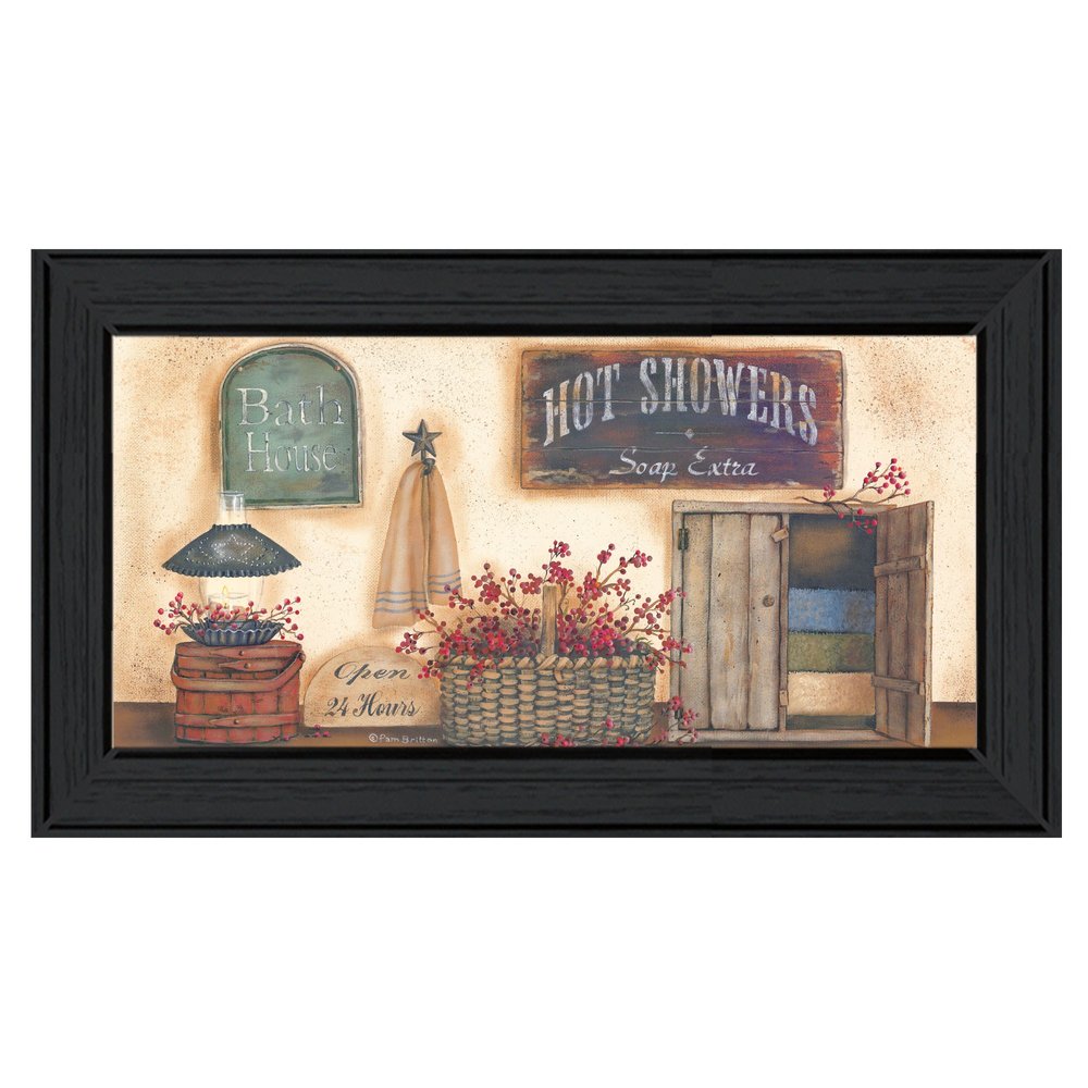 Bath House Collection 2 Black Framed Print Bathroom Wall Art — view 1