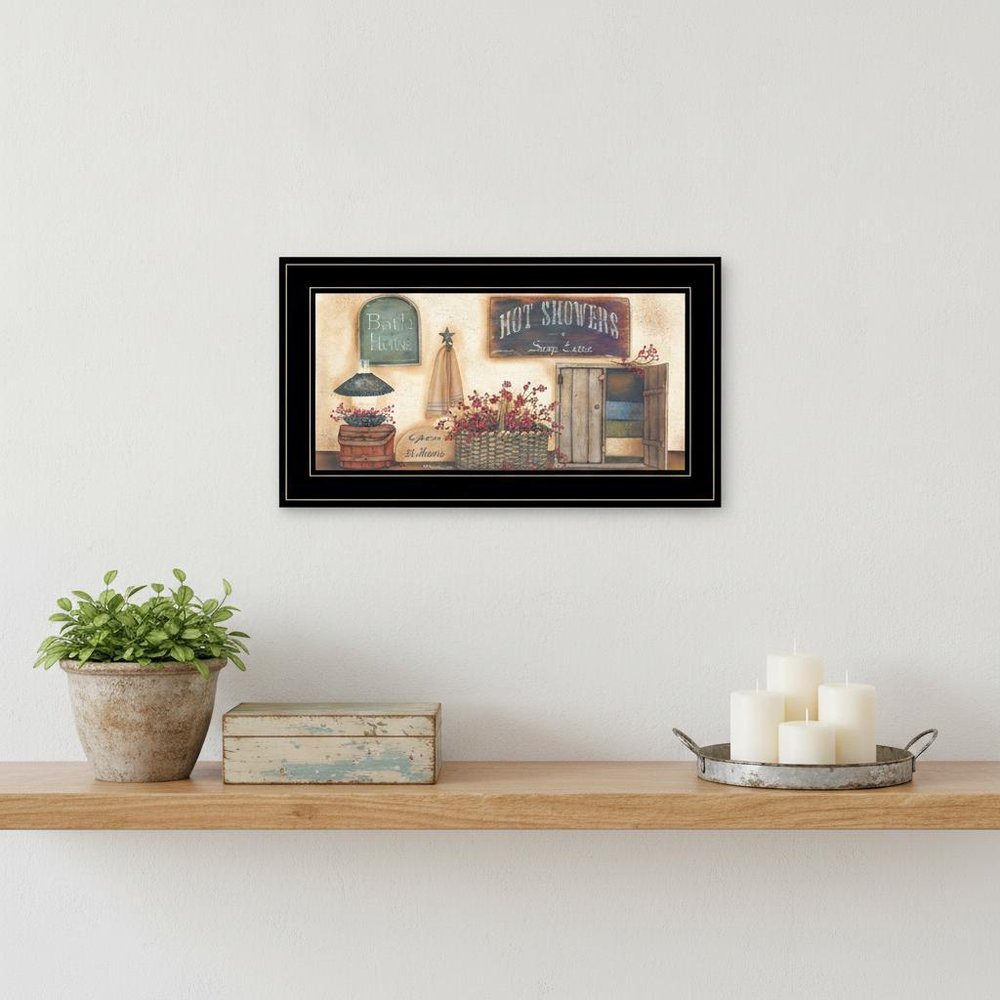 Bath House Collection 3 Black Framed Print Bathroom Wall Art — view 4