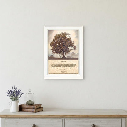 Living Life 5 White Framed Print Wall Art