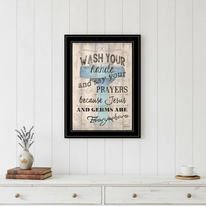 Wash Your Hands 4 Black Framed Print Bathroom Wall Art HomeRoots