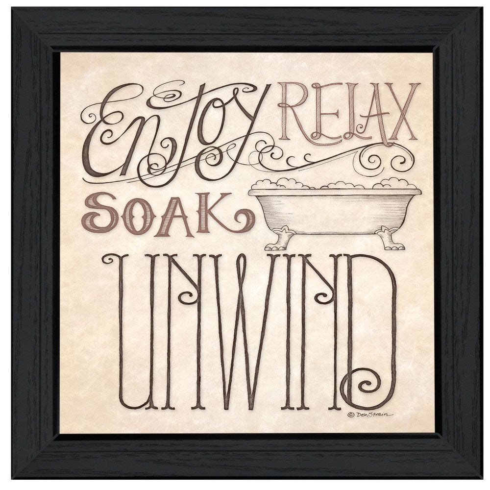 Soak and Relax 4 Black Framed Print Bathroom Wall Art HomeRoots