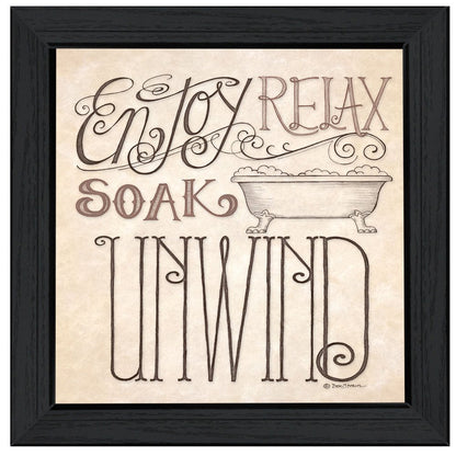 Soak and Relax 4 Black Framed Print Bathroom Wall Art HomeRoots