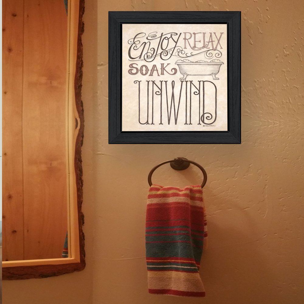 Soak and Relax 4 Black Framed Print Bathroom Wall Art — view 2