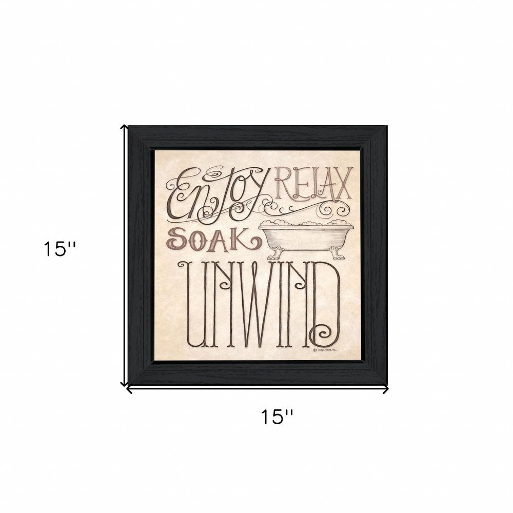 Soak and Relax 4 Black Framed Print Bathroom Wall Art — view 4
