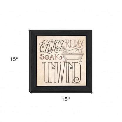 Soak and Relax 4 Black Framed Print Bathroom Wall Art HomeRoots