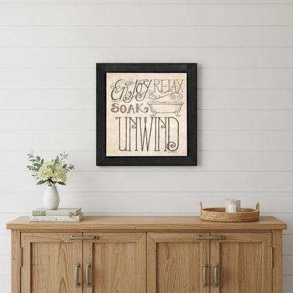 Soak and Relax 4 Black Framed Print Bathroom Wall Art HomeRoots