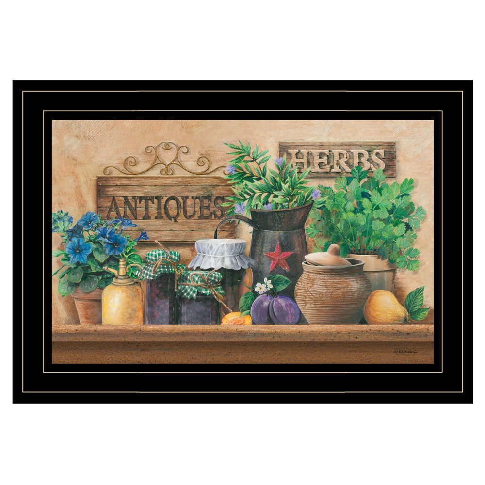 Antiques and Herbs 2 Black Framed Print Kitchen Wall Art HomeRoots