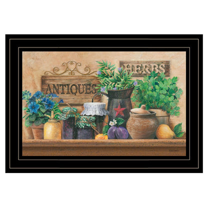 Antiques and Herbs 2 Black Framed Print Kitchen Wall Art HomeRoots