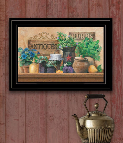 Antiques and Herbs 2 Black Framed Print Kitchen Wall Art HomeRoots