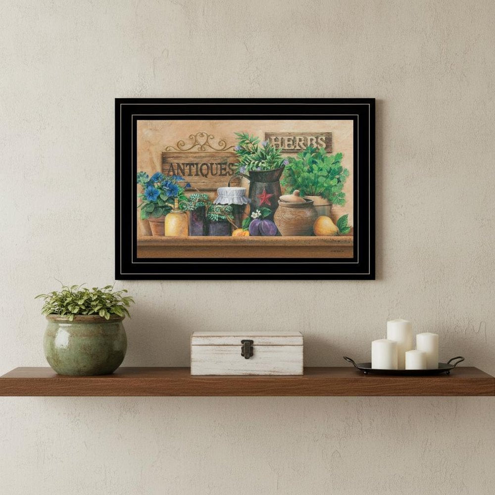 Antiques and Herbs 2 Black Framed Print Kitchen Wall Art HomeRoots