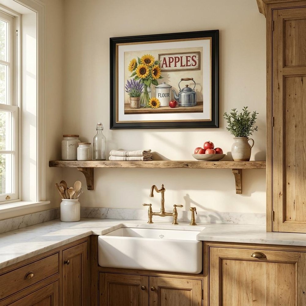 Antique Kitchen 5 Black Framed Print Kitchen Wall Art — view 4