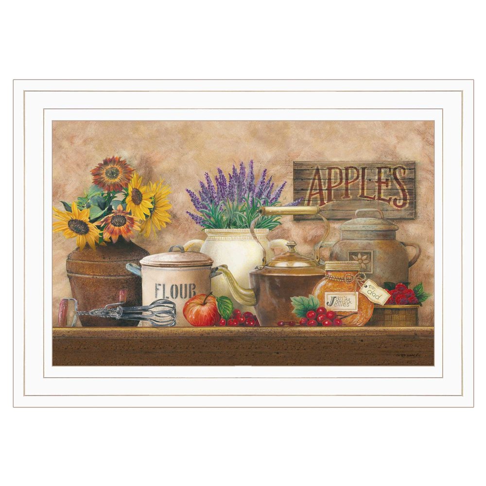 Antique Kitchen 1 White Framed Print Kitchen Wall Art — view 1