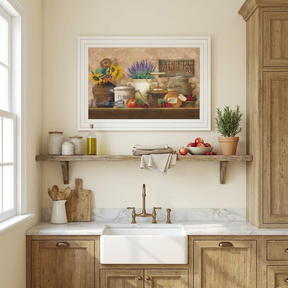 Antique Kitchen 1 White Framed Print Kitchen Wall Art — view 4