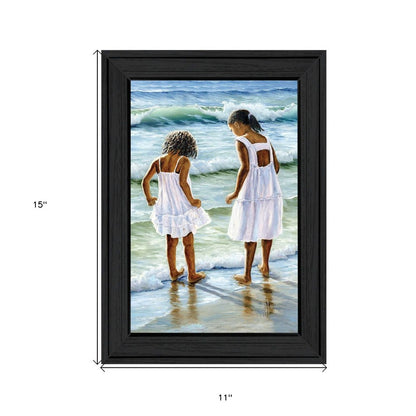 Two Girls at the Beach 3 Black Framed Print Wall Art HomeRoots