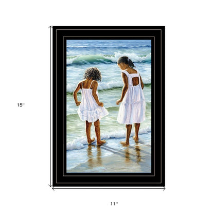 Two Girls at the Beach 4 Black Framed Print Wall Art HomeRoots